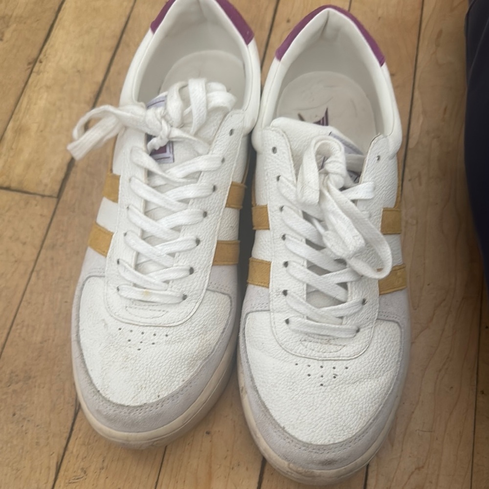 White and Gold Women's Sneakers